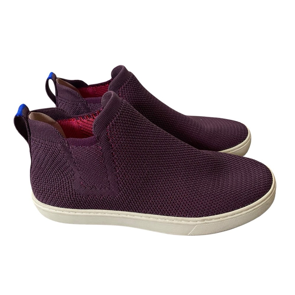 ROTHY'S Chelsea Ankle Boots Shoes 8.5 Berry Knit High Top Sneaker Flat Comfort